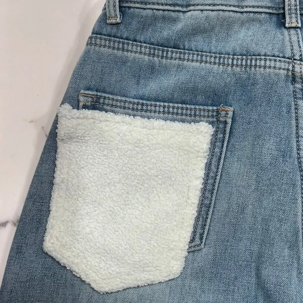 SG Studio Light Wash Wide Straight Leg Dad Jeans Size M - Picture 4 of 10